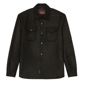 Schott NYC Black CPO Wool Blend Work Shirt Jacket EUC XXL style 7810